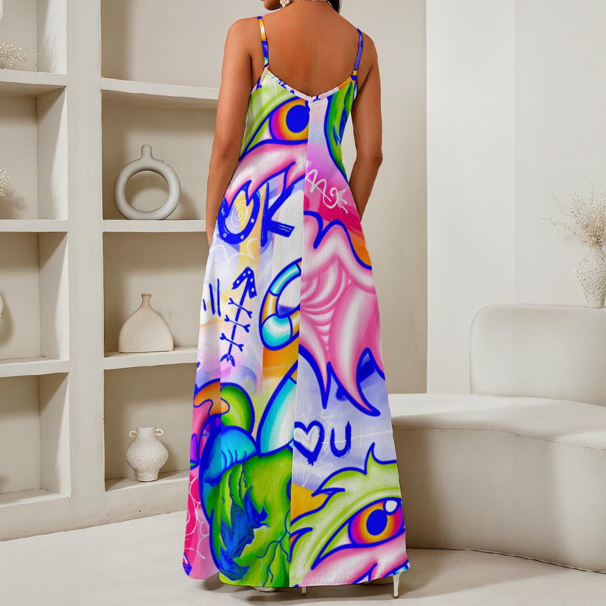 U WILL BE OK V-Neck Maxi Dress