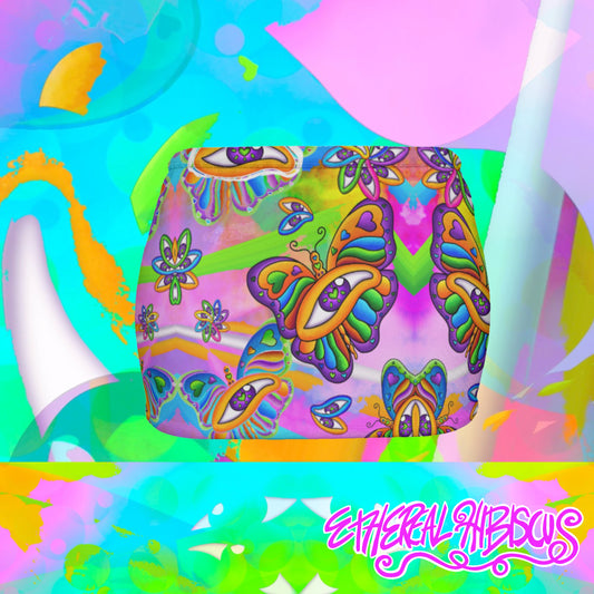 Rainbow Butterfly Fractal Micro Mini Skirt